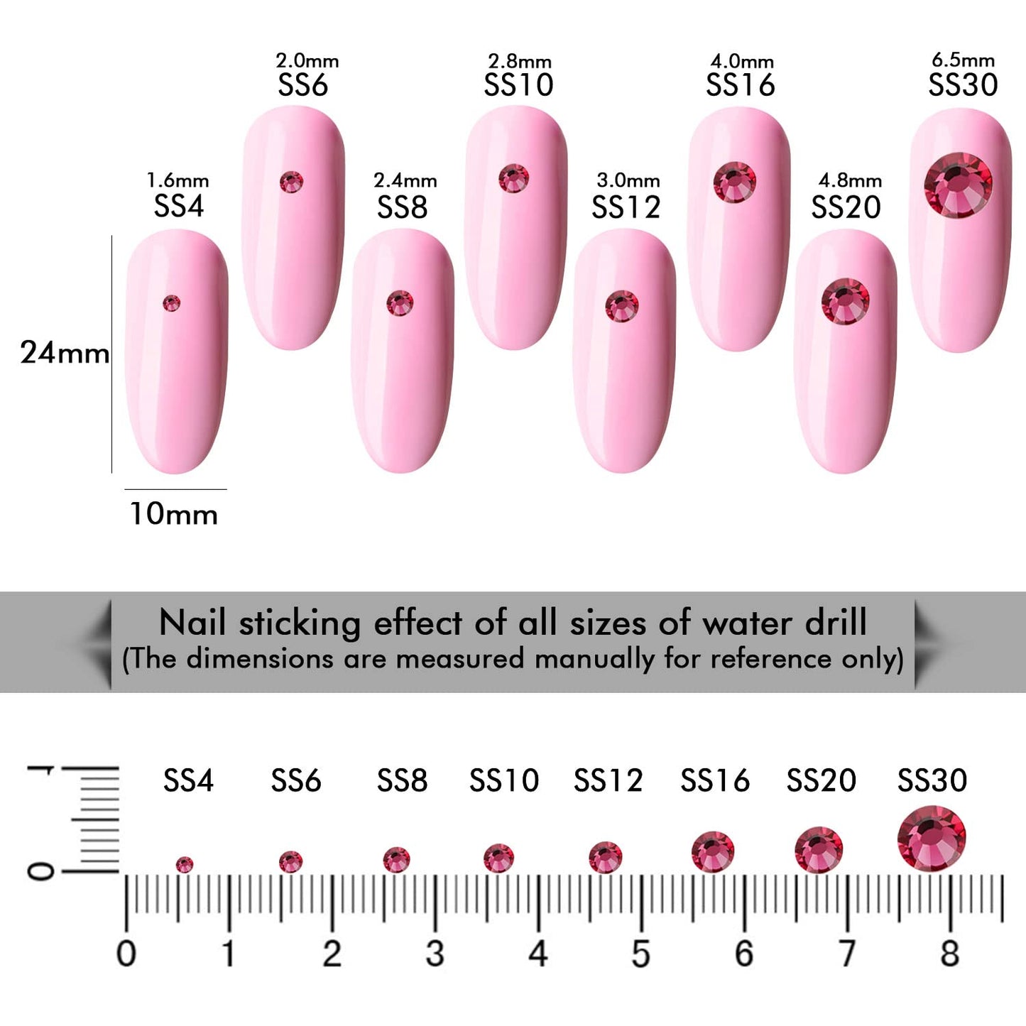 1440Pcs Rose Crystal Rhinestones,Glass Flatback Rhinestones Gemstones for Nail Face Makeup Art Crafts Clothes Decoration -(SS12,3.0mm,Rose)