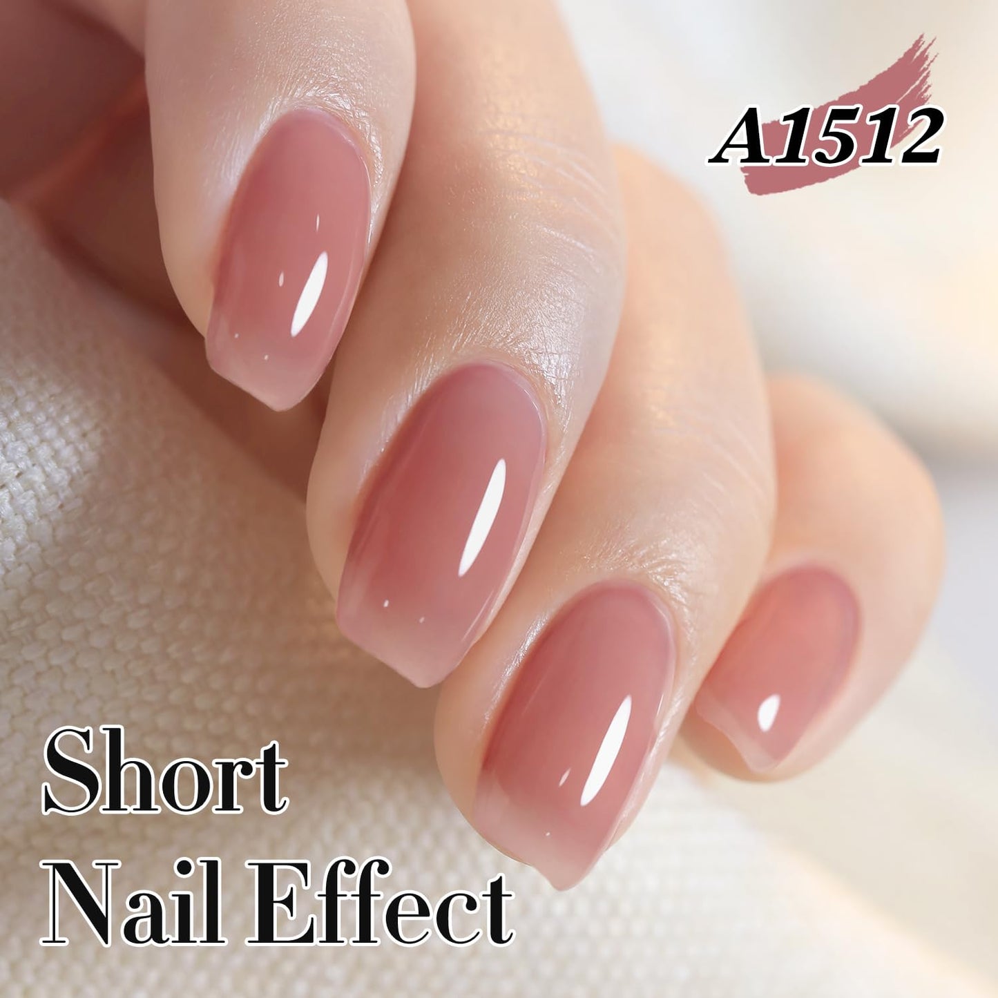 Double Rhythm 0.50 OZ Translucent Gel Polish Same Color Same Bottle Sheer Pastel Neutral Natural Milky 15 ML Jelly UV Nail Art DIY at Home (Jelly Purple Pink-A1512)