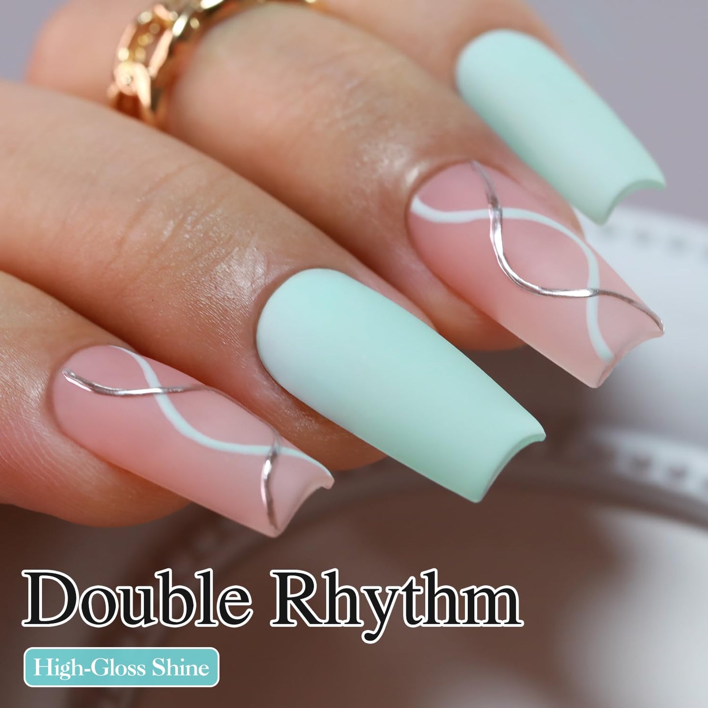 Double Rhythm Translucent Gel Polish Sheer Neutral Natural Light Milky Same Color Same Bottle 15ML Jelly UV Nail Polish Nail Art DIY at Home (Pale Blue-A1031)