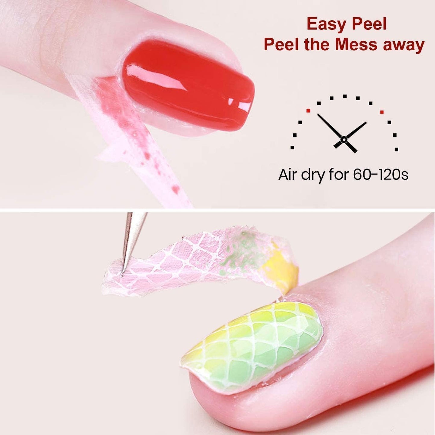 Beetles 3Pcs 15ml Gel Polish Top Coat Base Coat and Liquid Peel Off Latex Set No Wipe Base Top Coat Soak Off Uv LED Nail Lamp Finish Nails Cuticle Guard Nail Art Design Manicure Kit Nail Shine Gifts