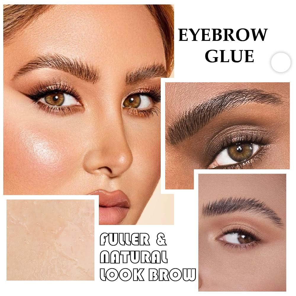 Tinted Thickening Brow Mascara,Brow Fast Sculpt,Waterproof, Transfer-proof, Brush to Fill in Eyebrows and Cover Gray Hairs - Cruelty Free - Light Medium Brown (1Pcs #09 transparent brow glue)