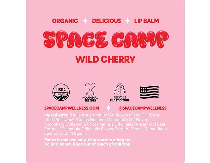 Wellness Jumbo Lip Balm - Wild Cherry Organic Flavored Balm (2 Pack)