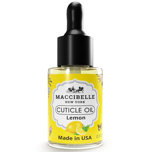 Maccibelle Cuticle Oil 0.5 oz - Soothe Nail Dry Cracked Cuticles (Lemon, 0.5 Fl Oz)