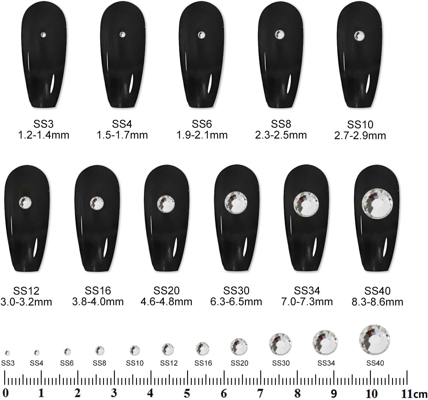 2000PCS SS16 Flatback Rhinestones | 12-Facet Diamond-Cut Glass Gems for Nail Art, Clothing, DIY Crafts |Glue-On Decoration Stones with Silver Backing(Crystal)