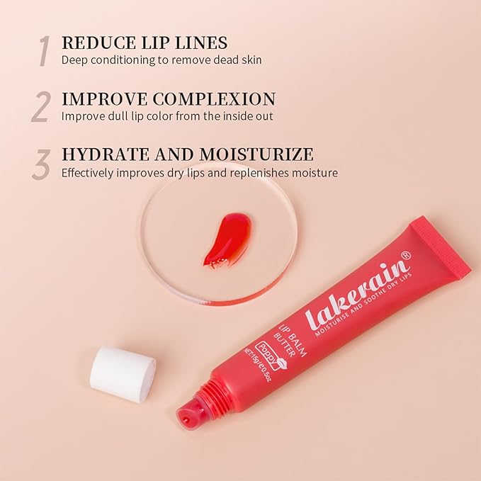 Lip Glowy Balm Butter Lip Balm Plumps Moisturizing Hydrating Lip Mask Repair Moisturizer Lips Care Lip Treatment for Dry Cracked Lip, Glossy Finish, Vegan Tinted Lip Balm Chapstick (#3 Brown Sugar)