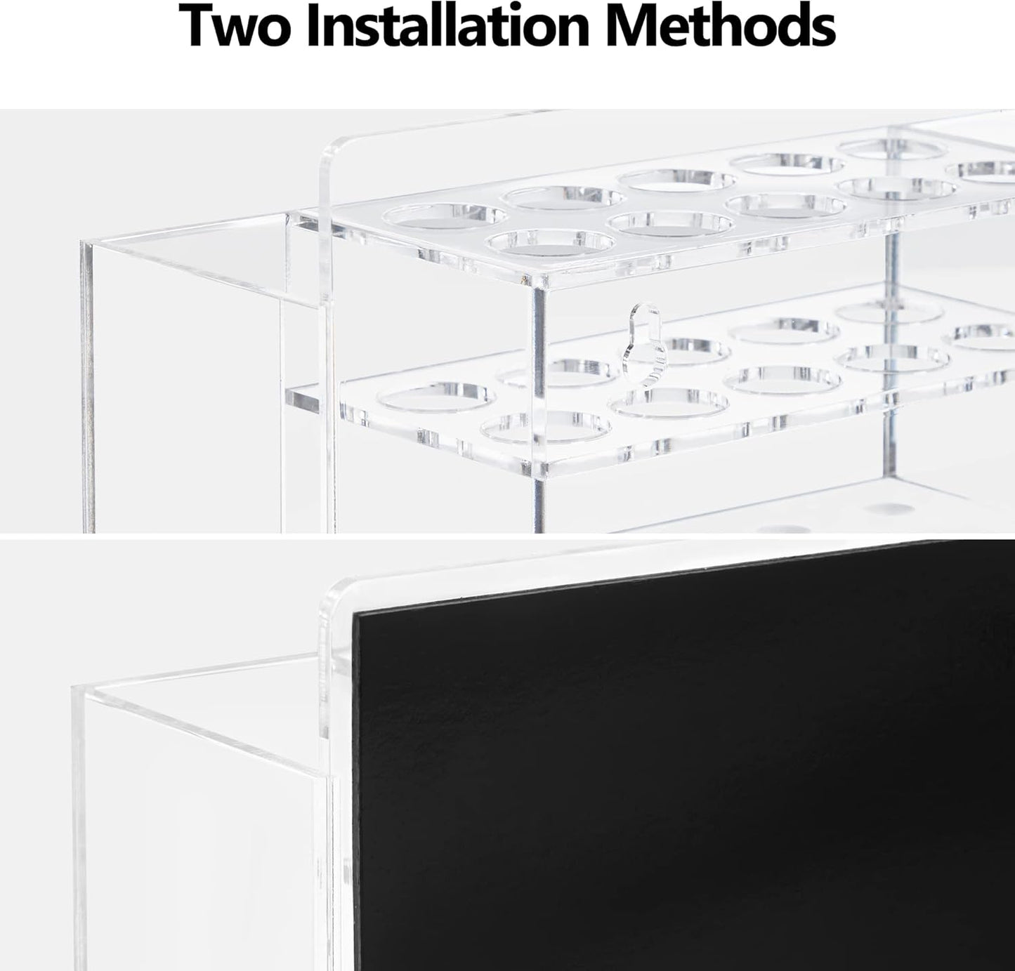 HBlife Acrylic Magnetic Dry Erase Marker Holder for Whiteboard, Wall Mount 10 Slots Magnet Pen Pencil Holder for Fridge Refrigerator, Locker Organizer Accessories for School Classroom Office, Clear