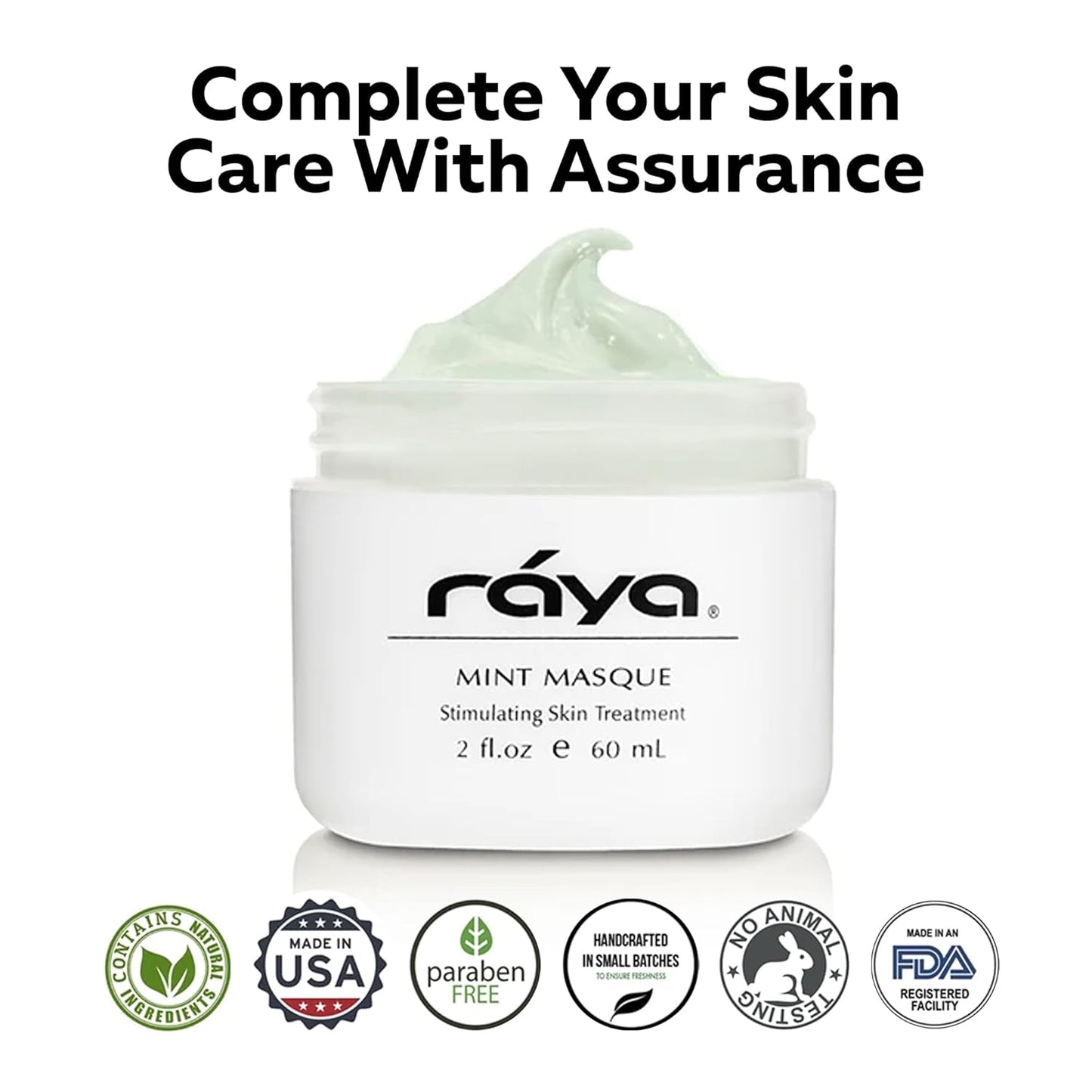 Raya Mint Masque (603) | Cooling and Refreshing Facial Treatment Mask Combination for Oily and Break-Out Prone Skin, Moisturizing,Tightening Pores, Refining Complexion, Paraben-free - 60ml