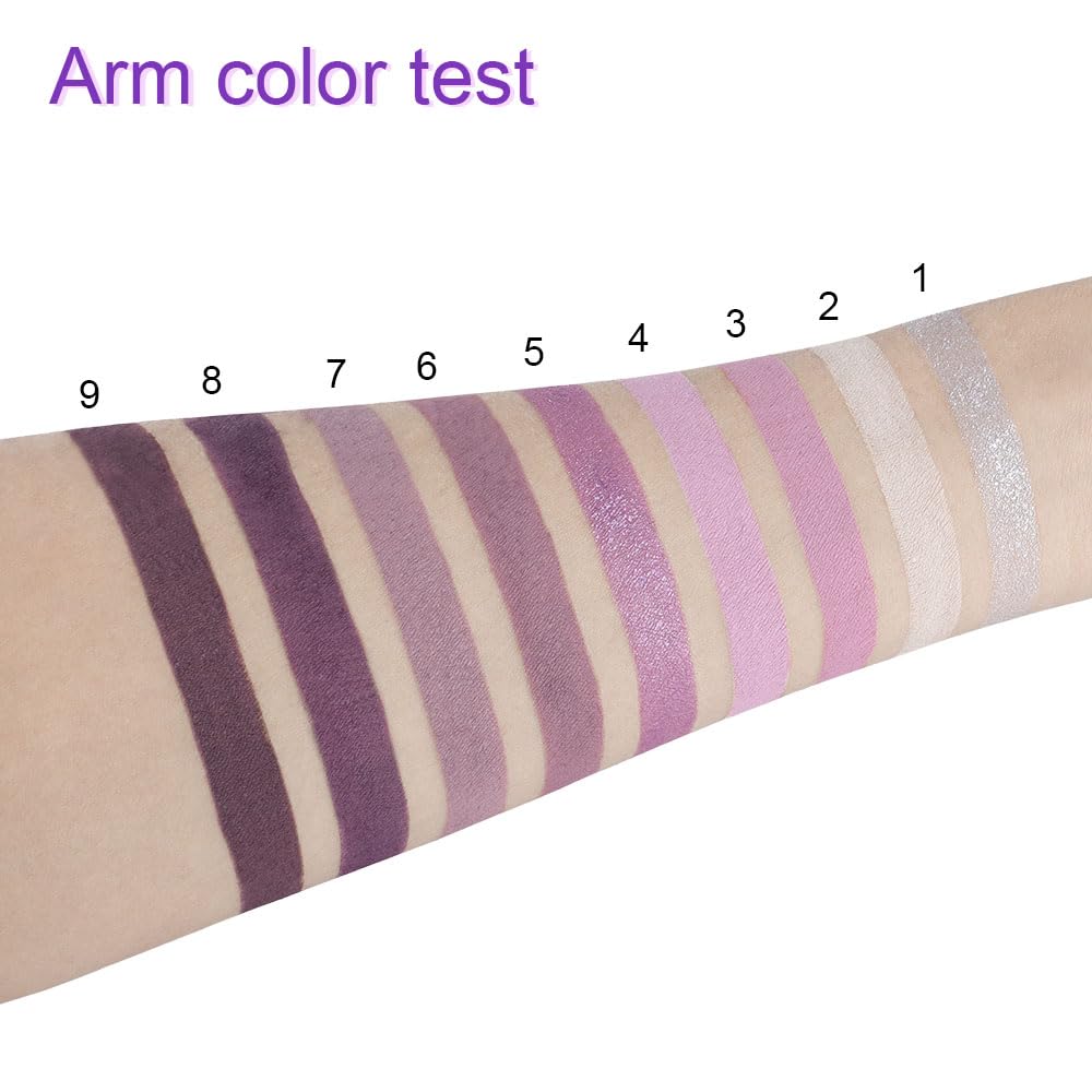 Purple Eyeshadow Palette for Eye Makeup,High Pigmented Silver White Tan Grape Brown Color Light Violet Eye Shadow Primers, Matte Shimmer Powder Palet de sombras de ojos