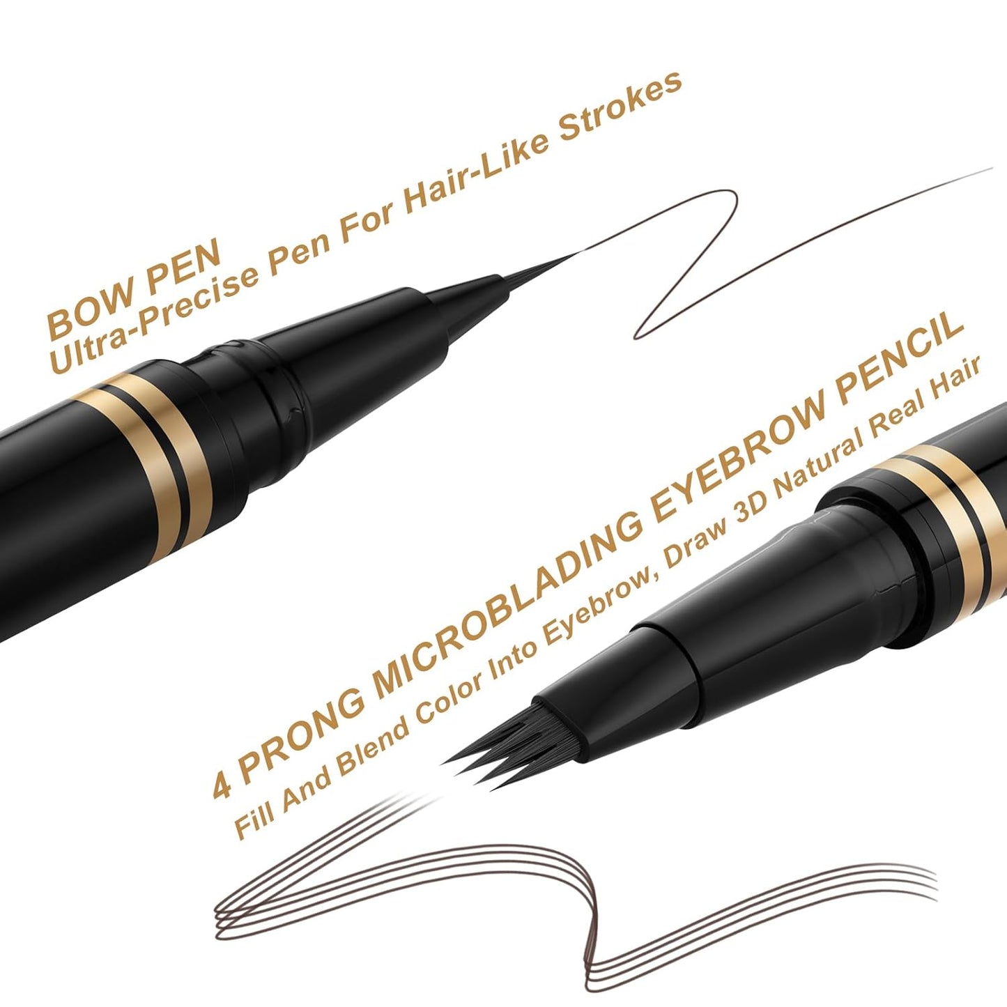 Eyebrow Pen,2-in-1 Waterproof Eyebrow Pencil with 4 Tip Microblading Brow Pen and Ultra-Precise Brow Pencil,with Dual-ended Eyebrow Brush,Eyebrow Makeup for Natural Looking - Espresso