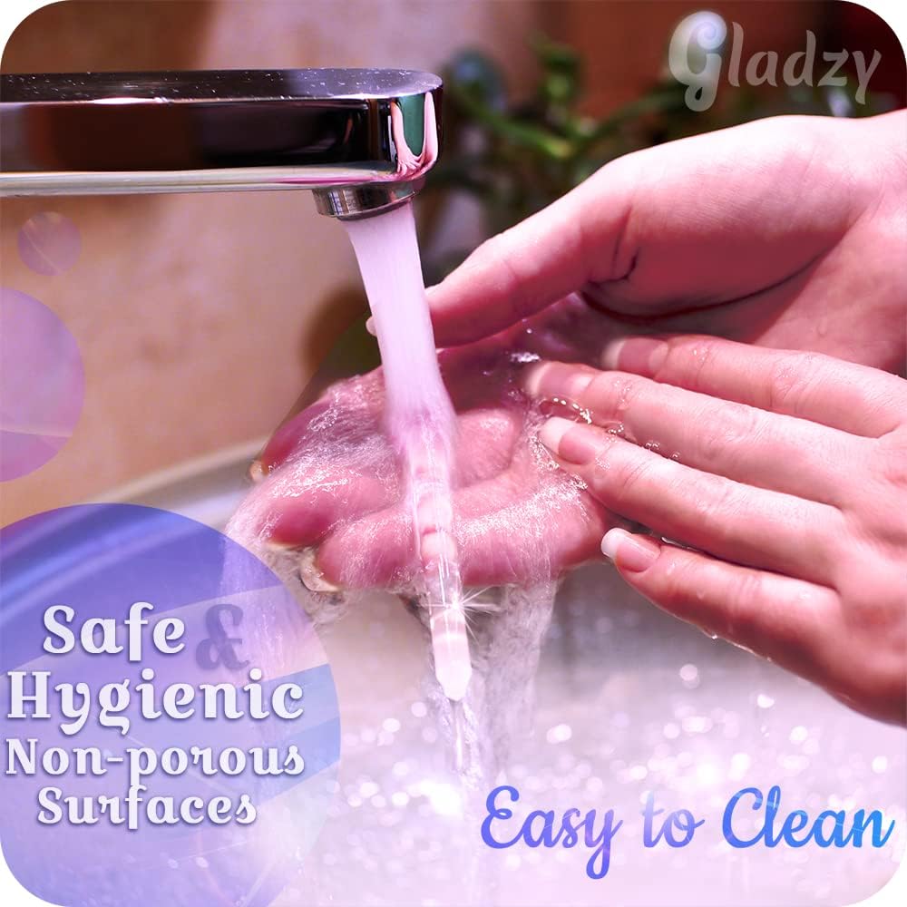 GLADZY Glass Cuticle Pusher Tool - 2 pcs Dual Ended Manicure Stick, Etched Crystal Glass Cuticle Remover, Callous and Dry Skin Fingertip File, Nail Shaper, Professional Nail Care, Ethically Made in EU