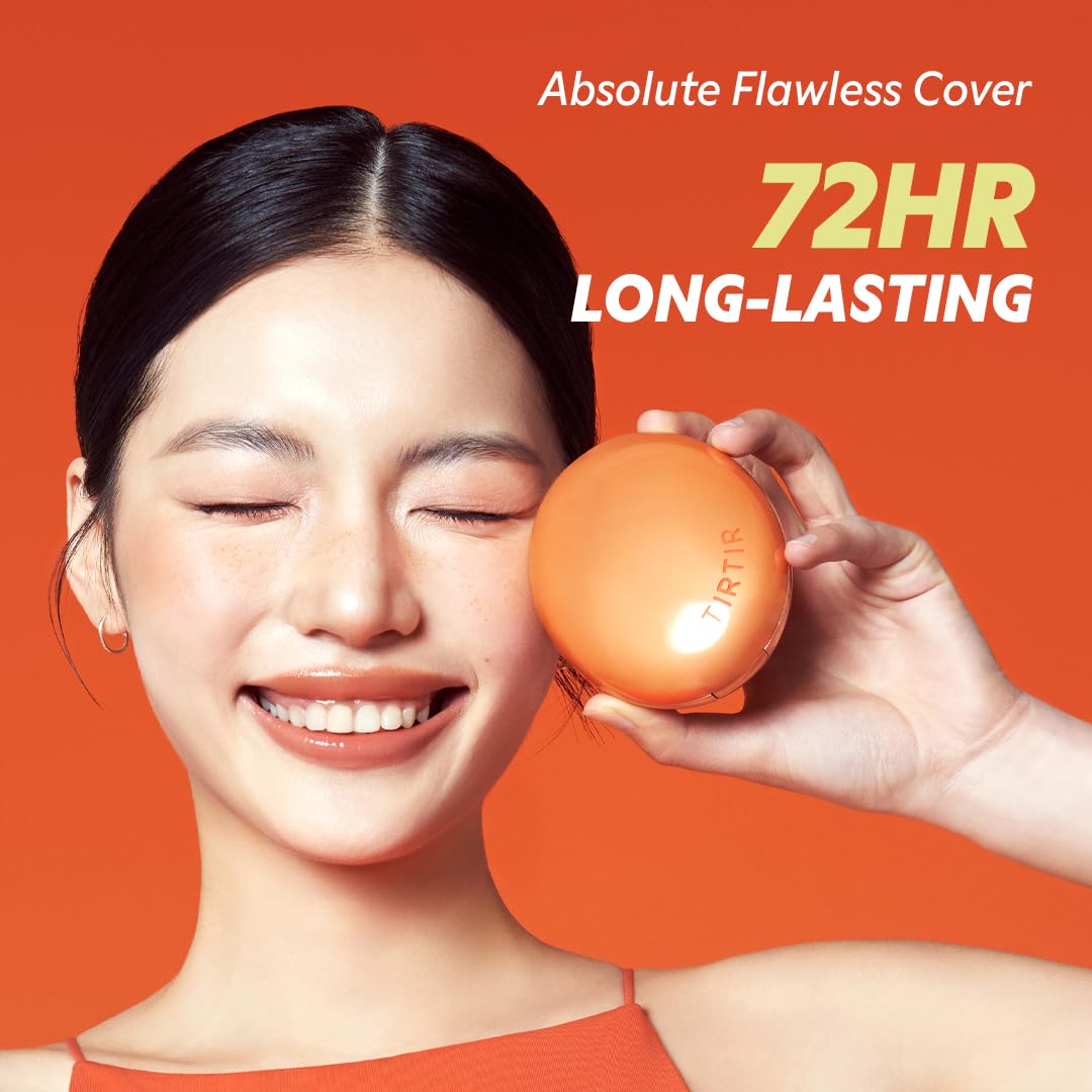 [*Mini Size*] TIRTIR Mask Fit Ai Filter Cushion Foundation | AI-Like Semi-Matte Finish - Up to 72-Hour Medium to Full Coverage Korean BB Cushion Make up Beauty, #30N Rich Honey, 0.15 Fl Oz