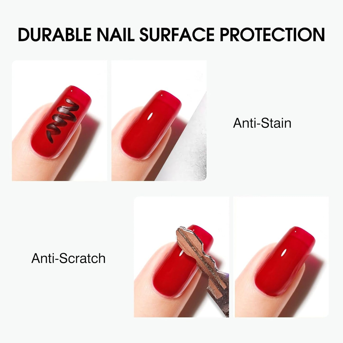 CANNI 2 Pcs No Wipe Gel Top Coat Set- High Gloss Shiny Long Lasting Top Coat Clear Gel Nail Polish Kit, Soak Off Nail Art Home and Professional Manicure