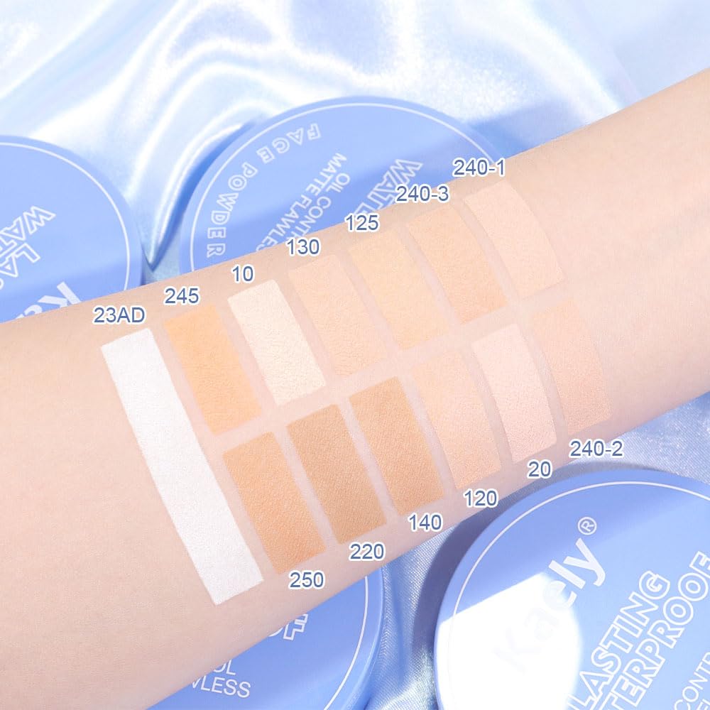 evpct Oil Control Pressed Face Powder Compact for Women, Translucent Setting Powder Makeup Foundation for Women, Waterproof Long Lasting Lightweight, polvo compacto de maquillaje, 250 Radiant Sand