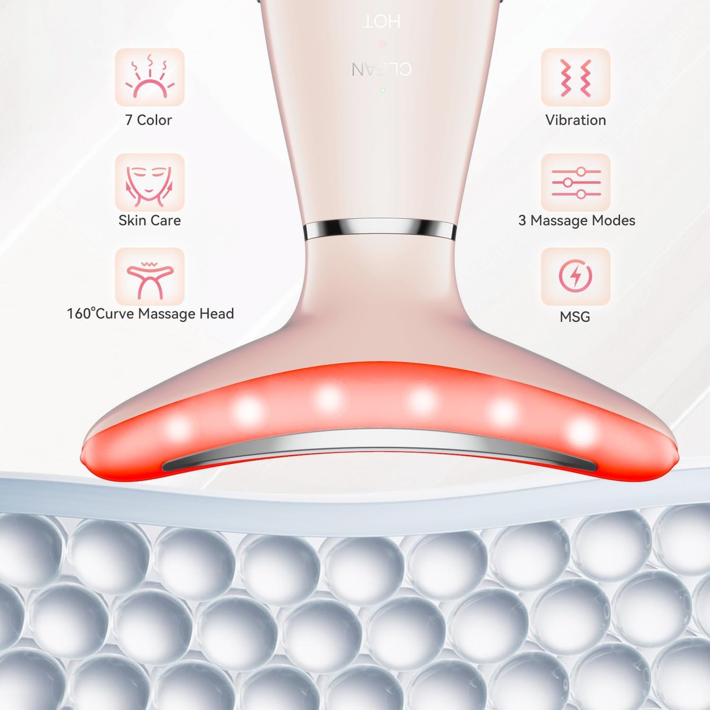 7 Color Neck Face Massager, Portable Facial Massager, Face Sculpting Tool for Skin Care with Vibration, Thermal