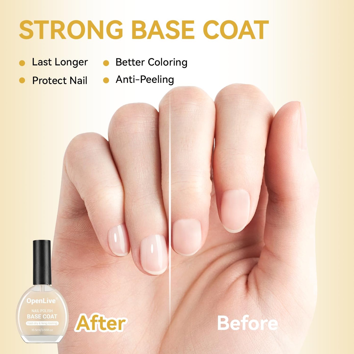 3PCS 16.5ml Quick Dry Base and Top Coat Nail Polish and Gel Remover Set, Base and Top Coat No U V Lamp Curing, Gel Polish Remover for Quick and Easy Removal At Home
