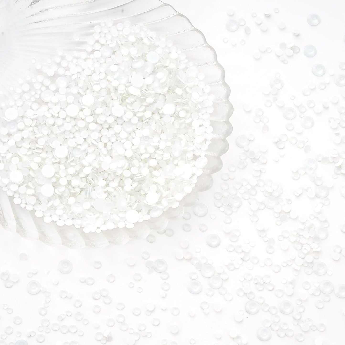 Neon White Flatback Rhinestones, Glass Rhinestones for Nail Art and Craft, Glue Fix, Loose Crystal Gemstones(Neon White, SS10, 1440pcs, 2.7-2.8mm)