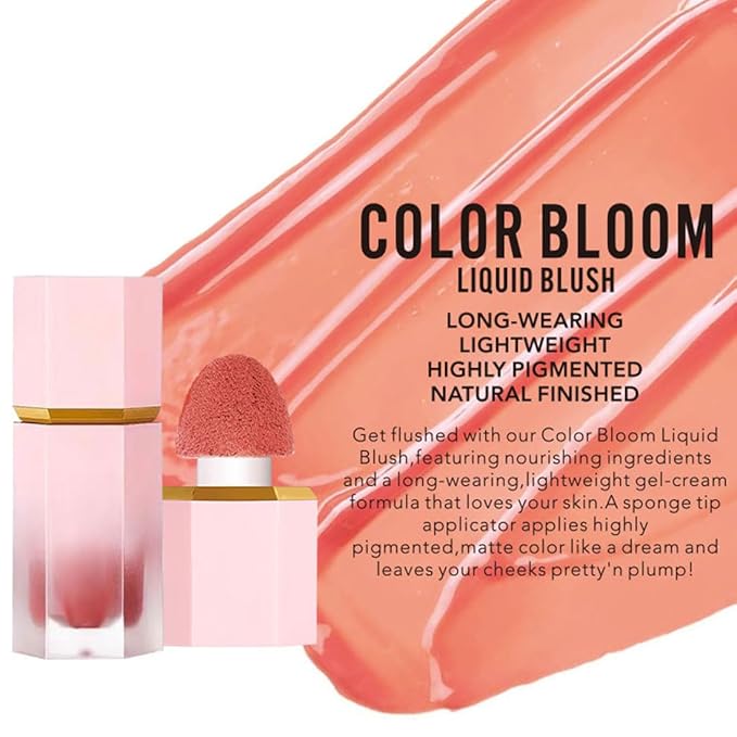Liquid Blush Makeup, Cream Blush for Cheeks, Waterproof Long Lasting Blush Face Makeup Multi-Use Blush Beauty Wand for Cheeks & Lip Tint Natural Cream Blusher Makeup for All Skin Tones(#05 Warm Kiss)