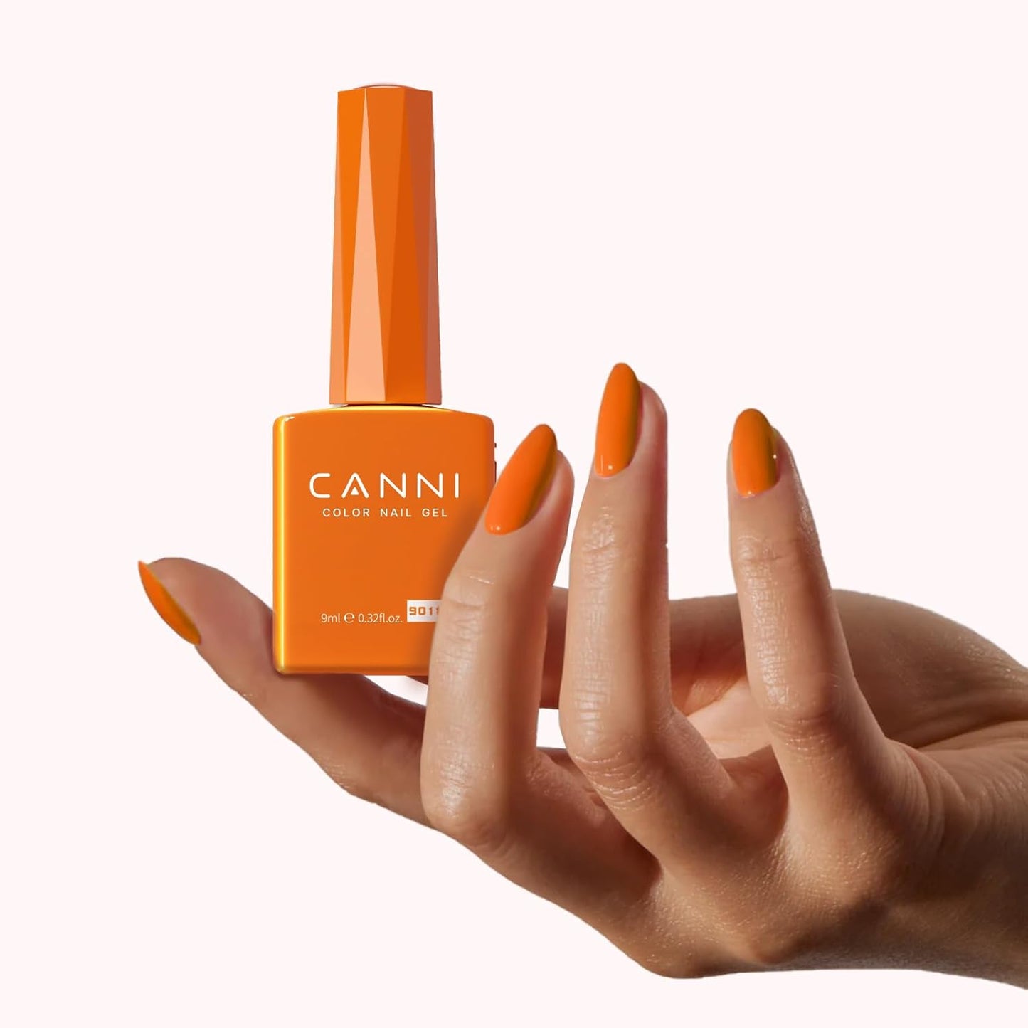 CANNI Orange Gel Nail Polish – 1pcs Bright & Light Orange UV/LED Soak Off Gel, High Gloss Color for DIY Manicure, French Nails & Salon Use
