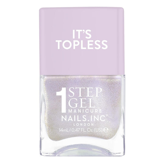 Nails Inc It's Topless Gel-Like Nail Polish, 4-in-1 Base Coat, Treatment, Color & Top Coat, Long Lasting, Strong, Chip Free Nails, Glossy Salon Quality Manicure, Air Dry Nail Polish, Halle, 0.47 Fl Oz