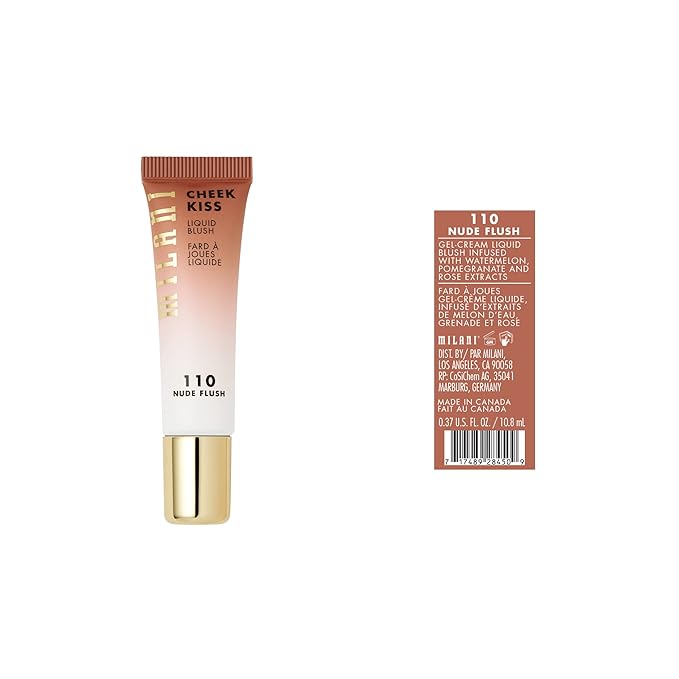 Milani Cheek Kiss Liquid Blush Makeup - Blendable & Buildable Cheek Blush, Lightweight Liquid Blusher and Cheek Color