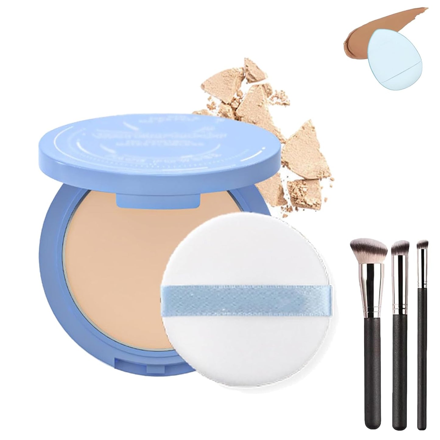 Beauty Powder Cake For Makeup Hold, Face Powder Waterproof Sets Makeup, Matte Perfection Pressed Powder, Long Wearing, Oil & Shine Control for All Skin Tones (#2, 1)