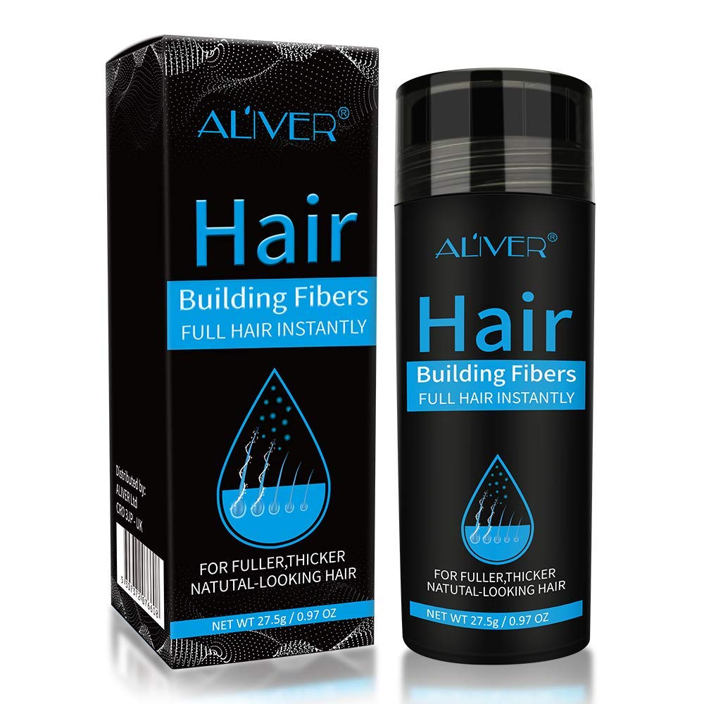 Aliver Hair Fibers for Thinning Hair Medium Brown - Undetectable Natural Formula - Thicker Fuller Hair in 15 Seconds - Conceals Hair Loss & Look Younger - Designed for Men & Women,0.97Oz