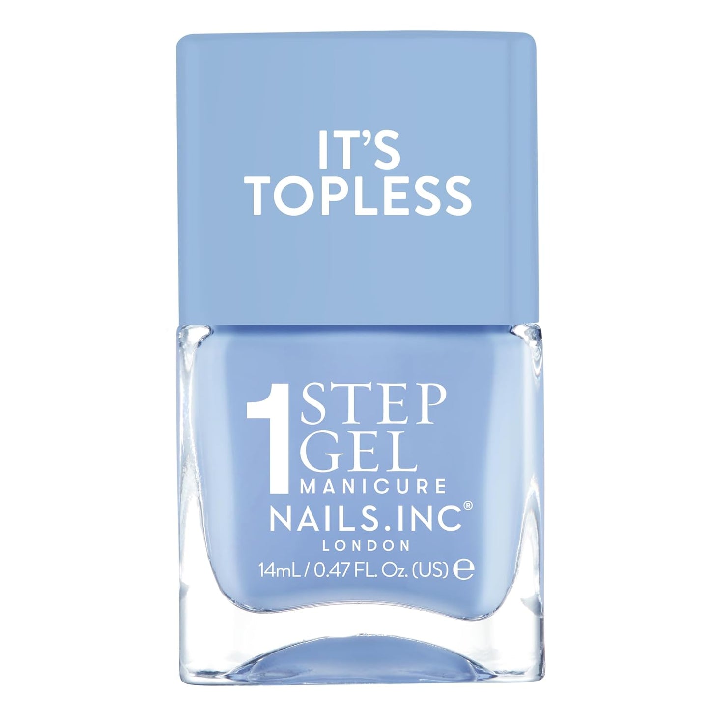 Nails Inc It's Topless Gel-Like Nail Polish, 4-in-1 Base Coat, Treatment, Color & Top Coat, Long Lasting, Strong, Chip Free Nails, Glossy Salon Quality Manicure, Air Dry Nail Polish, Kim, 0.47 Fl Oz