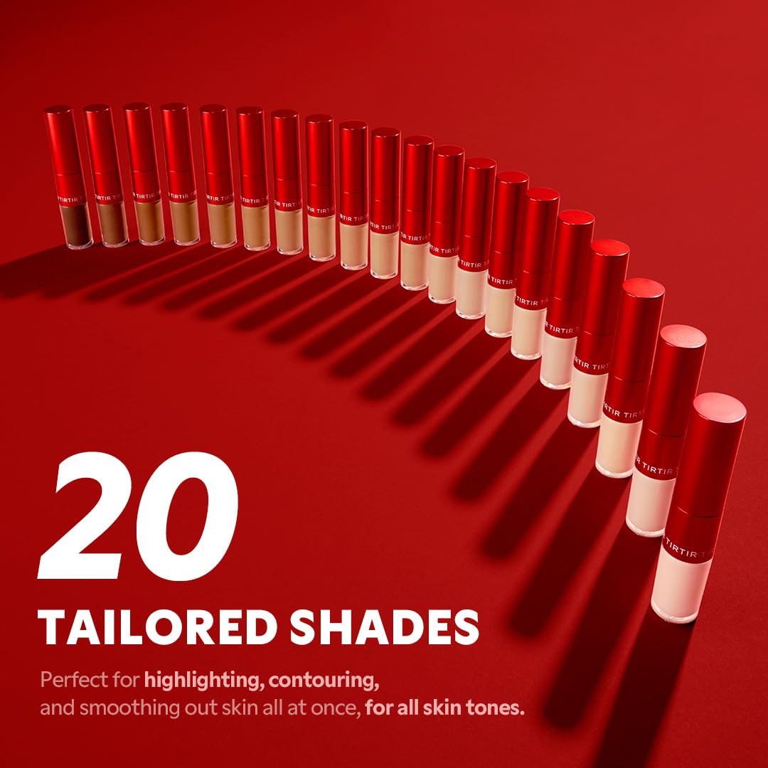 TIRTIR Glide&Hide Blurring Concealer - Creamy texture, Conceals dark circles and wrinkles, Dual formula (liquid tip & balm stick), Long-lasting wear, Korean Makeup, #6O, 0.28 Oz