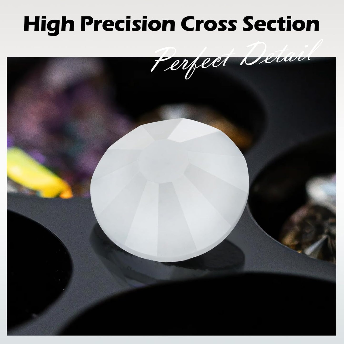 Neon White Flatback Rhinestones, Glass Rhinestones for Nail Art and Craft, Glue Fix, Loose Crystal Gemstones(Neon White, SS10, 1440pcs, 2.7-2.8mm)