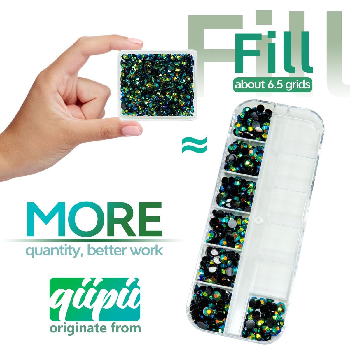 Peacok Green AB Resin Rhinestones for Crafting 3mm 4mm 5mm Flatback Jelly Stones Bulk SS10 SS16 SS20 No-Hotfix Diamonds Crystals Gems for Nails Face Eyes Makeup Body Tumblers DIY Crafts Clothes