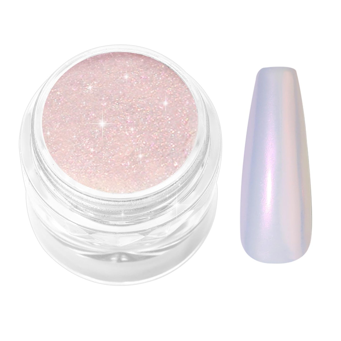 Upgrade Orange Chrome Nail Powde: 1Pcs Glazed Magic Mermaid White Chrome Nail powder,Aurora Metallic Effect Pearl Chrome Nail Powder Pigment for Design Home Nail Art Decoration DIY