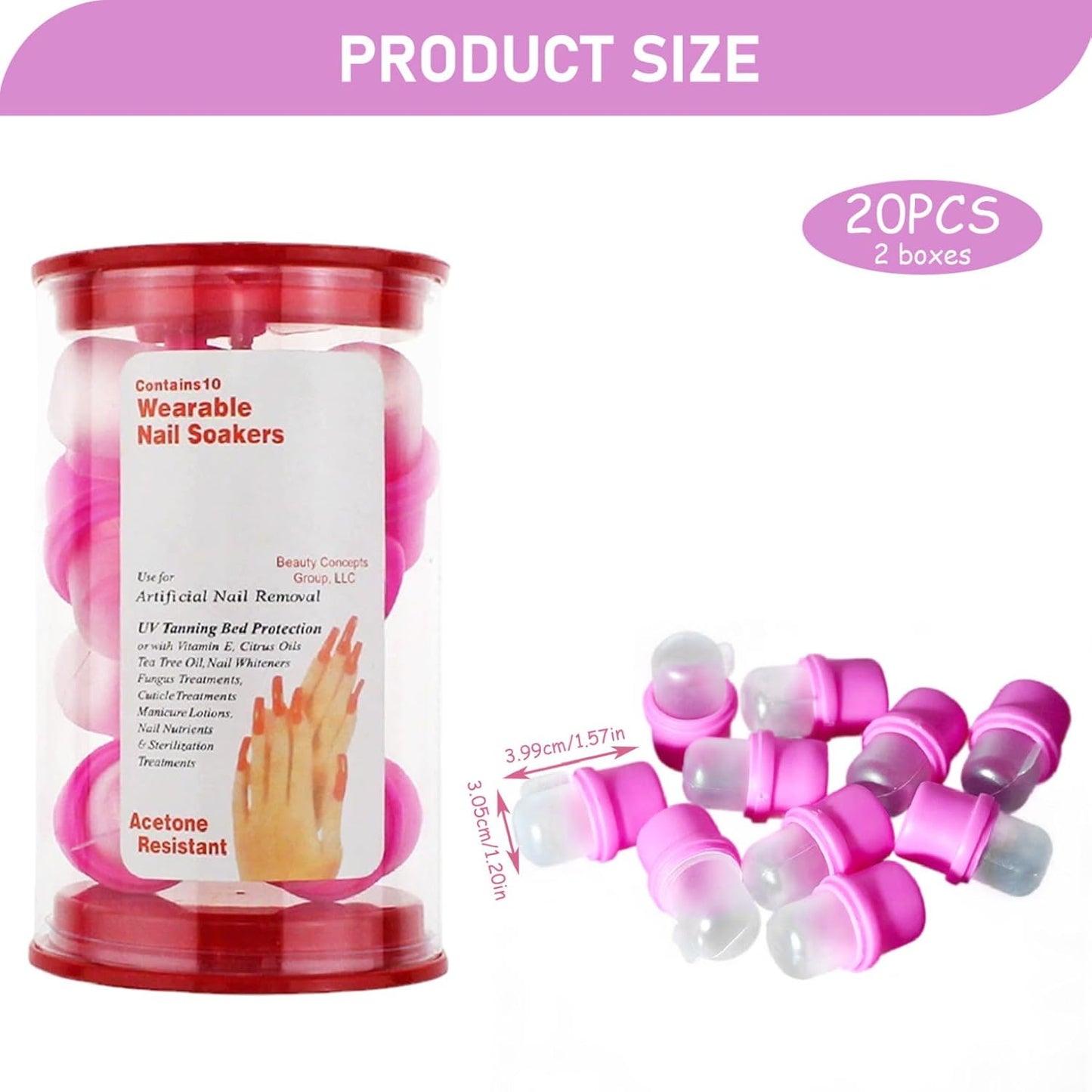 Nail Polish Remover 20Pcs Nail Soak Off Clips, Practical Convenient Polish Remover, Plastic Gel Soak Off Solvent Cleaner Wrap Clip Cap Tool