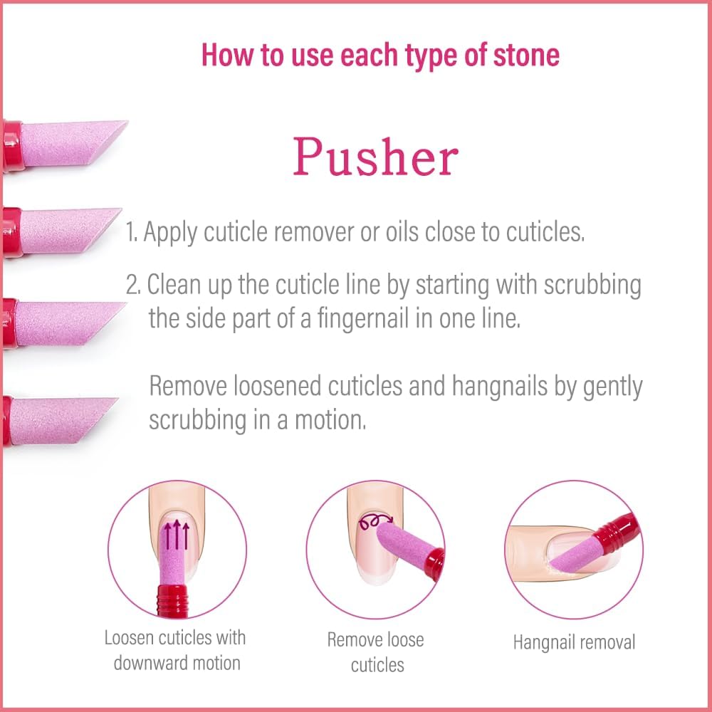 2PCS Victory Ceramic Stone Two-Way Nail Pusher & File (Black) Cuticle Trimmer Manicure Tools Professional Nail File Pumice Fingernail Files