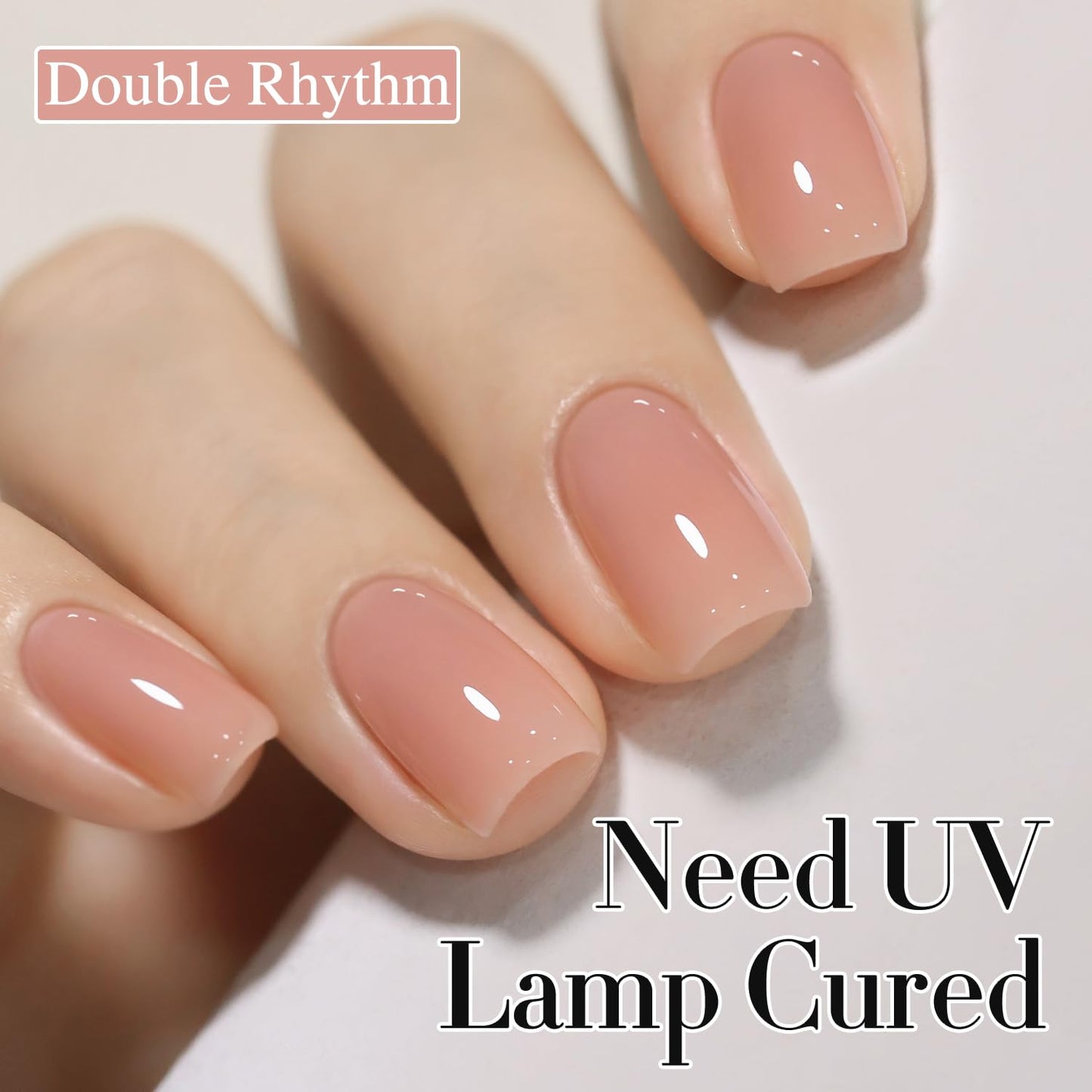 Double Rhythm Gel Polish Translucent Sheer Neutral Natural Light Milky Same Color Same Bottle 15ML Jelly Polish Art DIY at Home (Milky Light Nude-A1383)