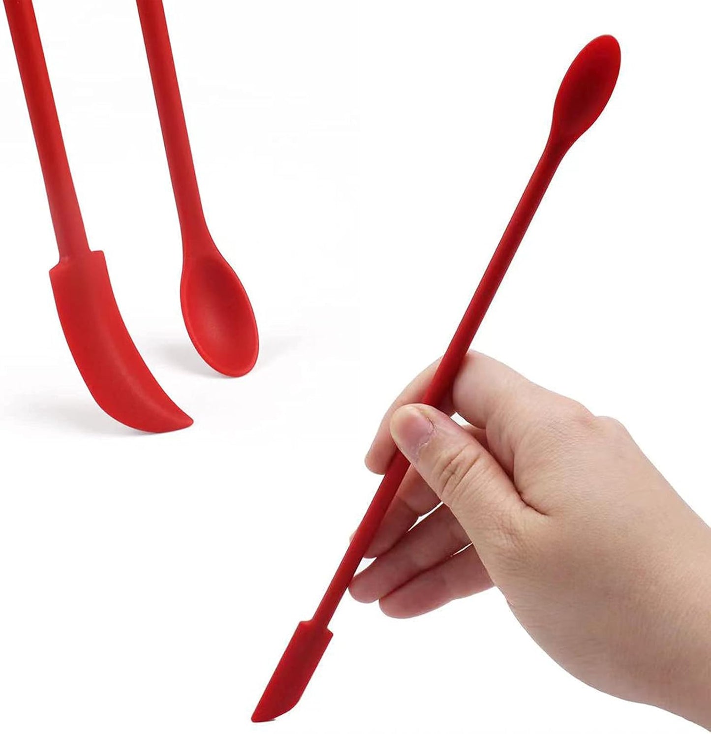 8 Pieces Mini Silicone Spatula Set, Small Rubber Spatula for Makeup, Thin Jar Scraper for Kitchen