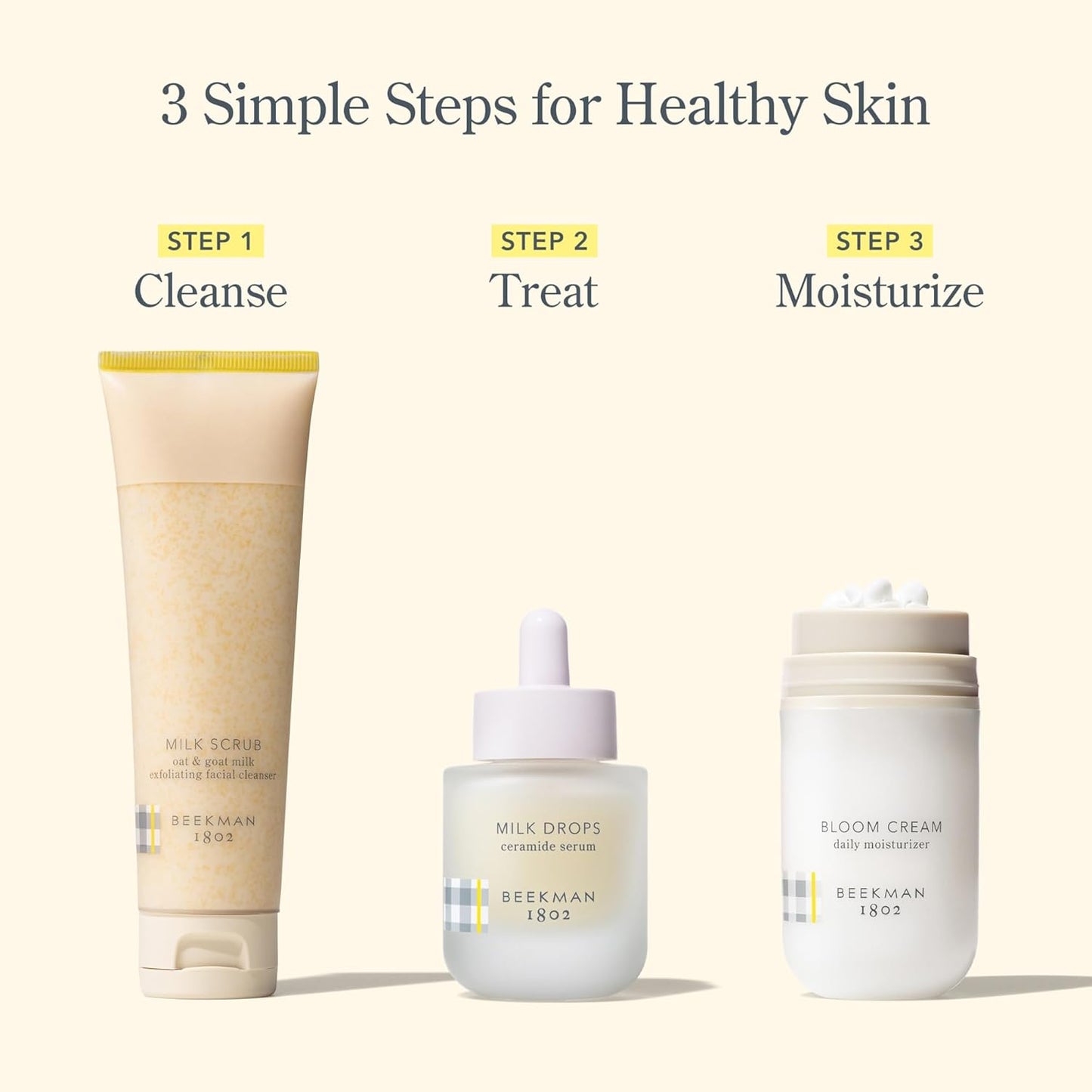 Beekman 1802 Milk Drops Ceramide Facial Serum - Squalane Oil, Hyaluronic Acid & Goat Milk Face Moisturizer - Boosts Skin Radiance & Hydrates Deeply - Fragrance Free, Cruelty Free