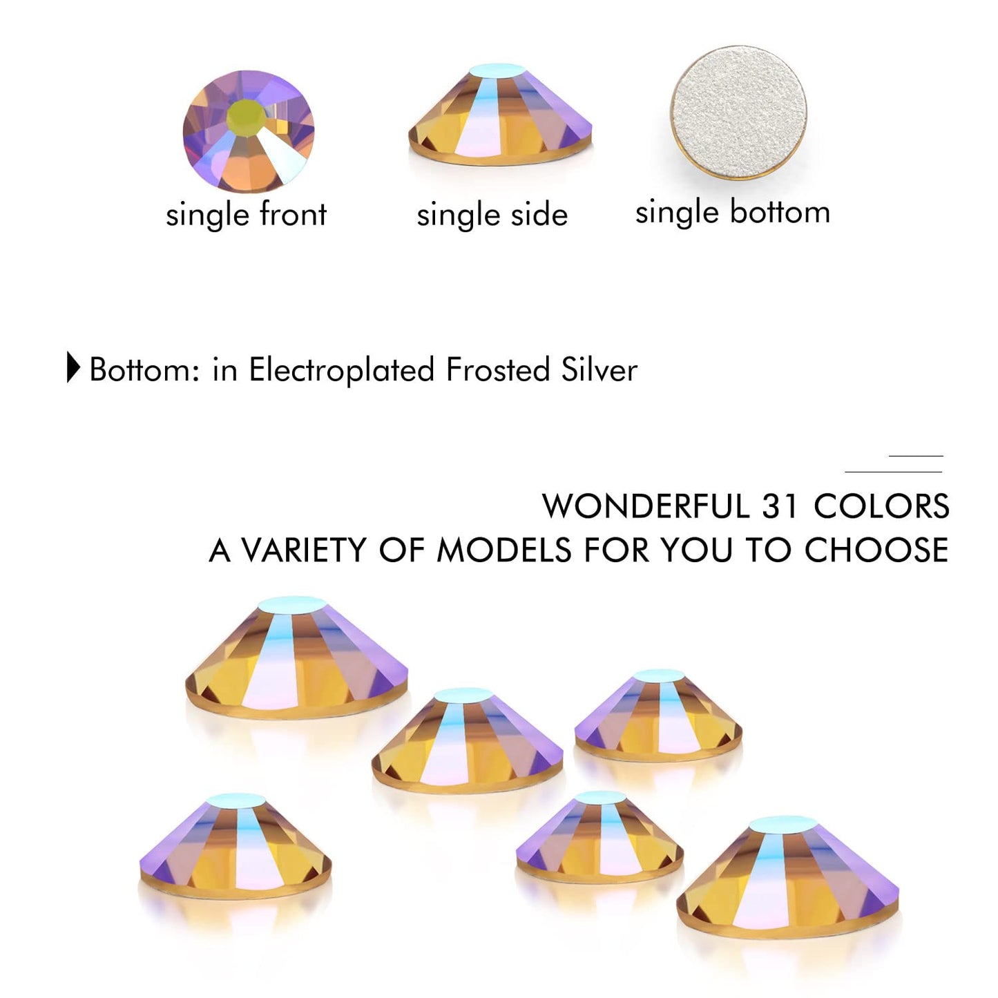 1440Pcs Topaz Ab Crystal Rhinestones,Glass Flatback Rhinestones Gemstones Mini for Nail Face Makeup Art Crafts Clothes Decoration -(SS8,2.4mm,Topaz Ab)