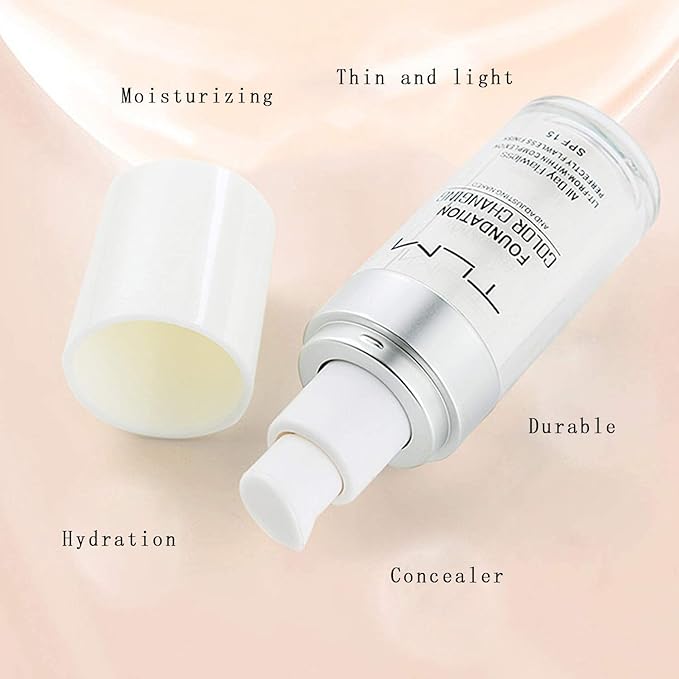 KOSIMI 30ml TLM Color Changing Foundation Liquid Base Makeup Change To Your Skin Tone By Just Blending, white