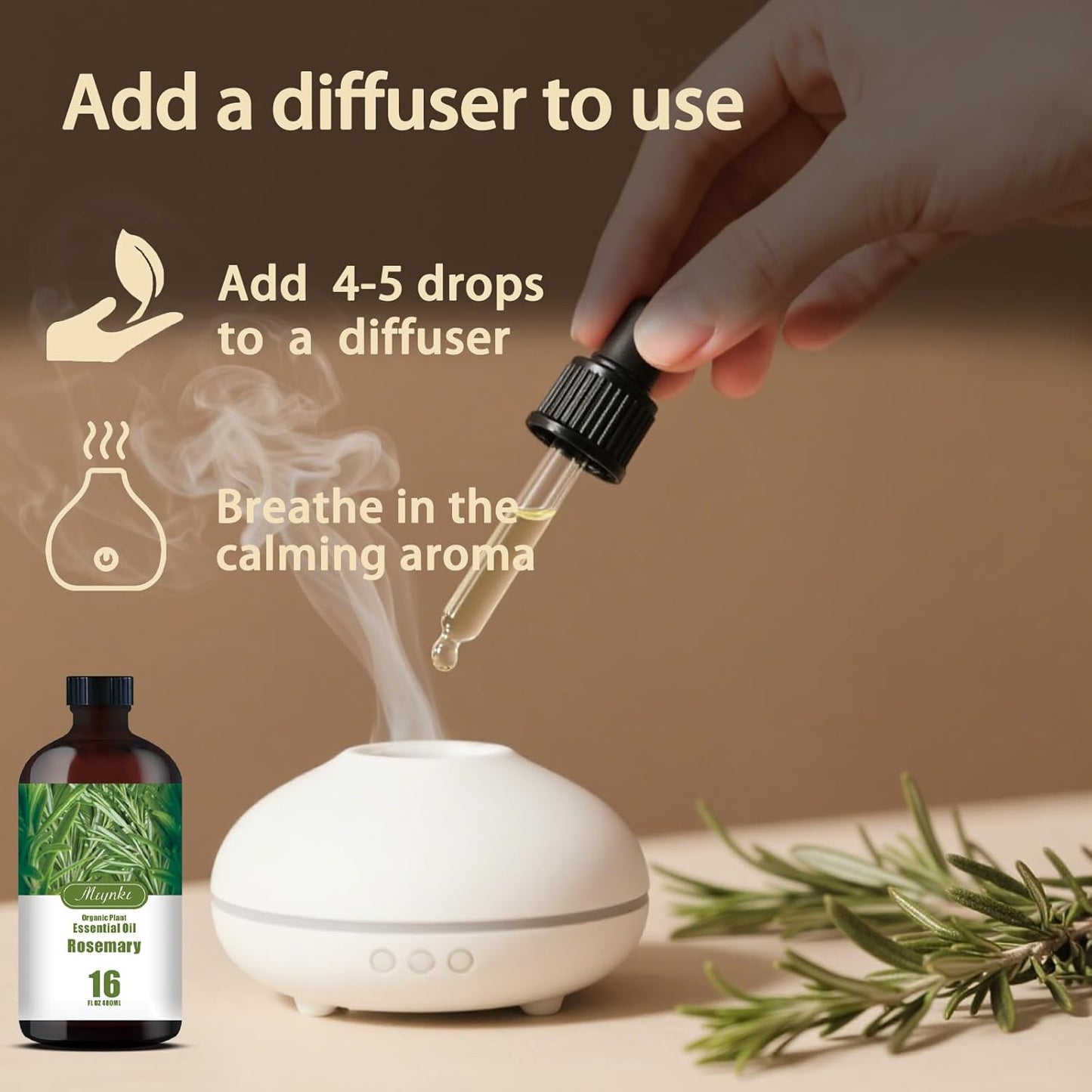 Rosemary Essential Oil-Rosemary Fragrance Oil 16.33oz (490ml)-100% Pure Natural Scent for Diffusers, Candles, Soap Making & Aromatherapy-Relaxing Home & Gift Essential Oil for Bath, Massage