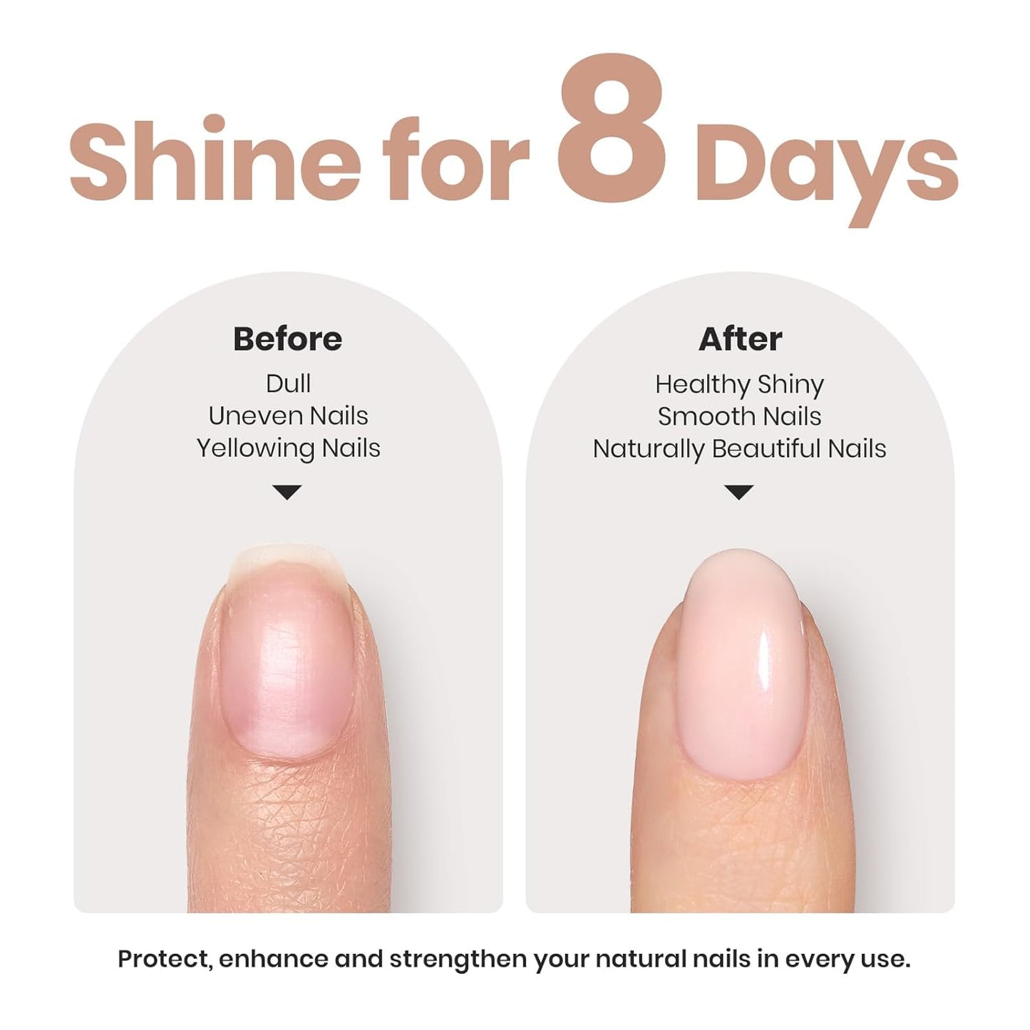 Beetles Nail Strengthener and Growth Concealer - Pink White Nail Polish Shimmer Natural Concealer Fingernail Polish, Fast Dry Quick Oil for Salon Home Daily Work - 0.51 FL OZ