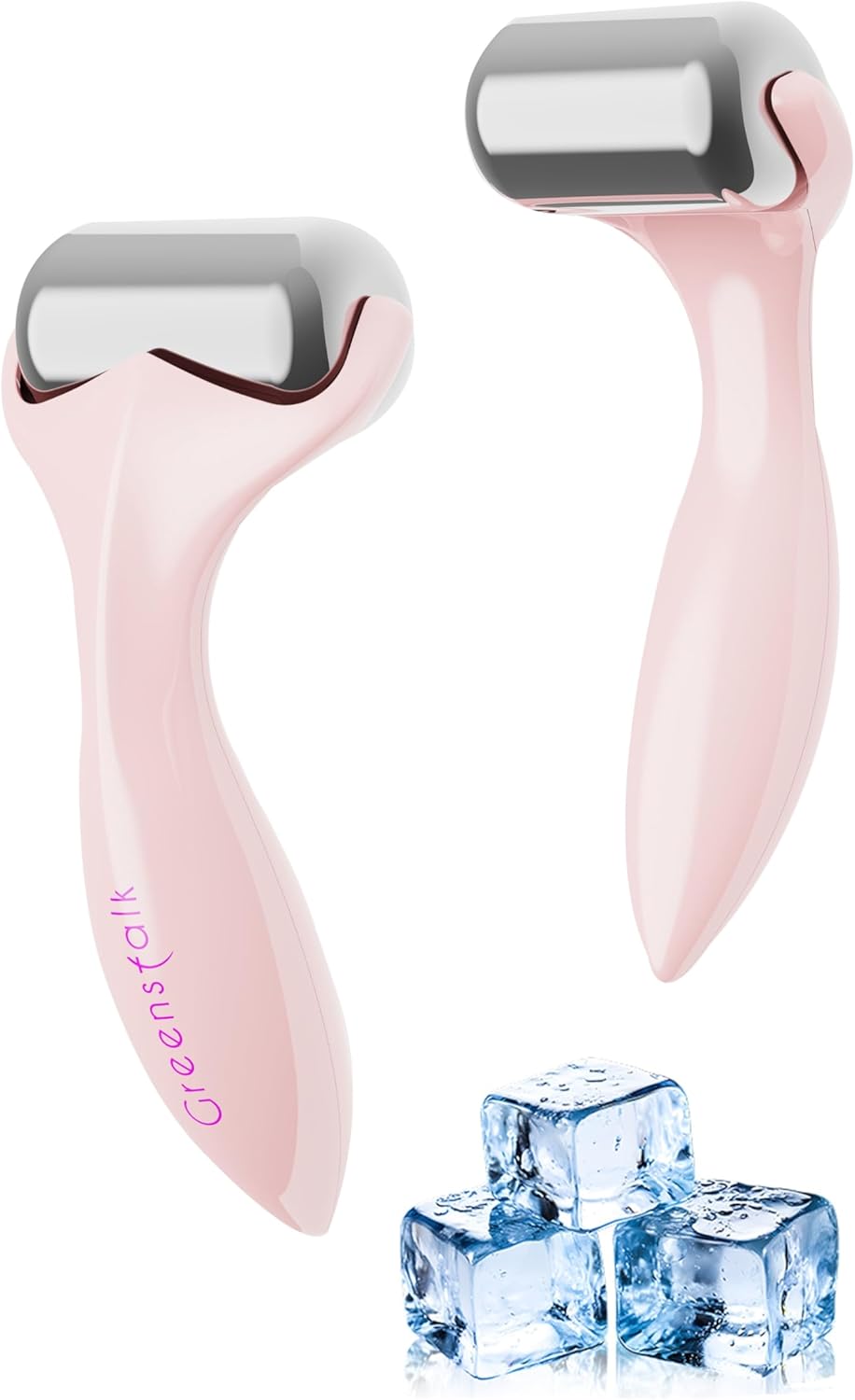 Greenstalk Ice Roller for Face & Eyes – Medical-Grade Stainless Steel Cooling Face Roller for Puffiness Relief, Dark Circles, Skincare Routine – Dual Cold & Warm Therapy, Ergonomic Design