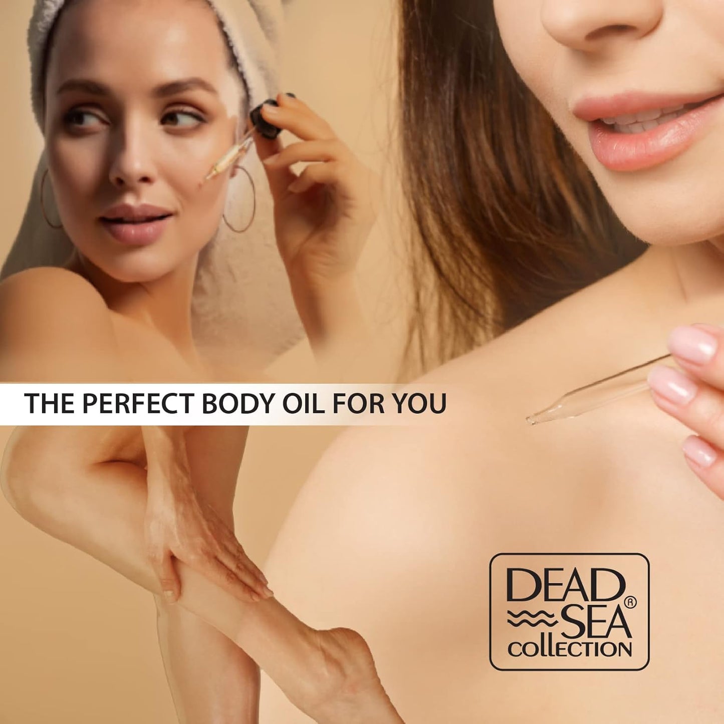 Dead Sea Collection Body Oil with Coconut - Dry Skin Moisturizer and Hydrating Massage Oil - Nourishing Bath - Increase Skin Elasticity and Provide Anti-Aging Support for Face and Body (4 fl.oz)