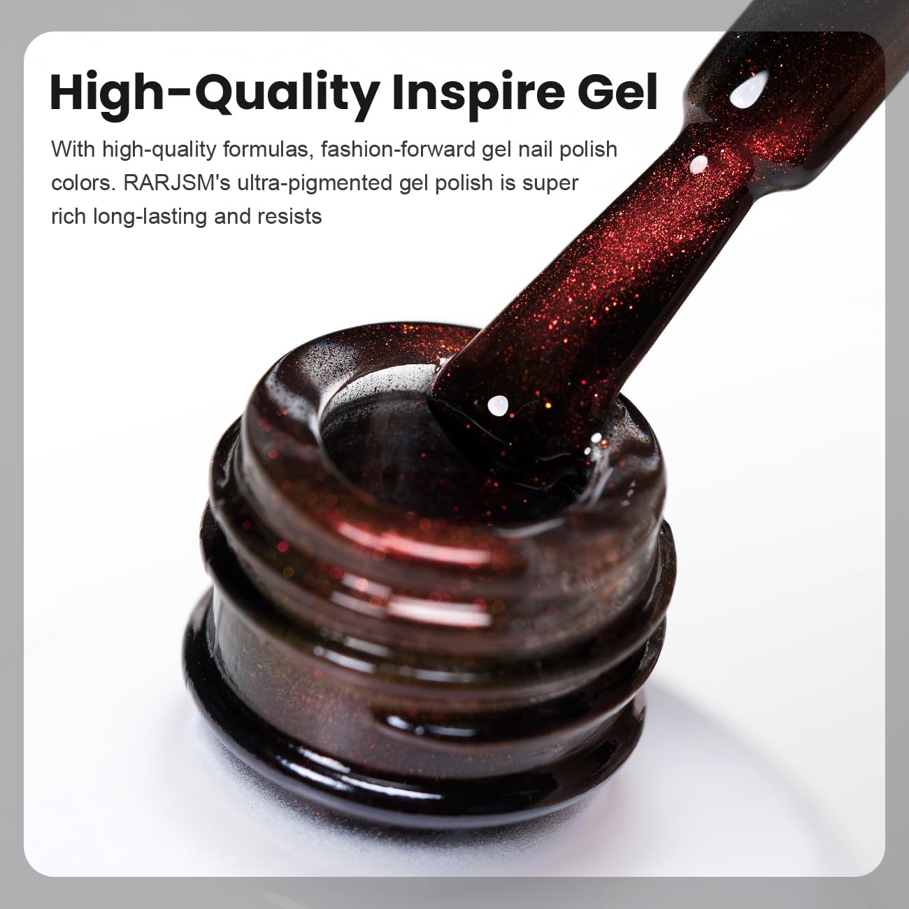 RARJSM Cat Eye Gel Nail Polish Dark Black Orange Red Cateye Diamond Glitter Gel Polish 15ml Single Bottle with Magnet Stick UV LED Curing Requires Soak Off for Home Salon Christmas Manicure