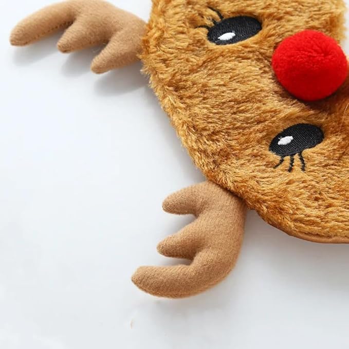 Cute Eye Mask for Sleeping Plush Cartoon Animal Sleep Plush Eye Mask Relaxation Suitable for Travel Family Party Toys for Christmas Elk Deer
