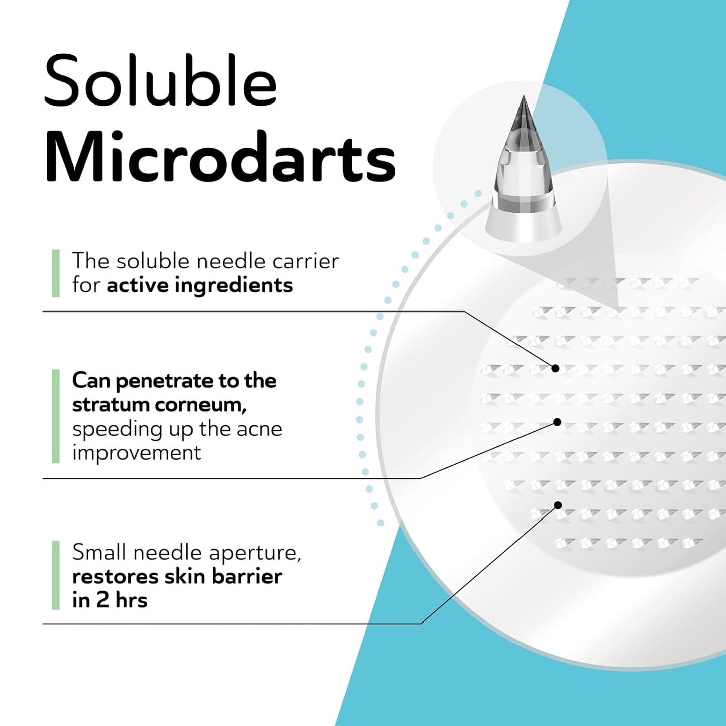 Microdart Acne Patches for Deep Blemishes - 18 Pimple Patches - Hydrocolloid Pimple Patch with Salicylic Acid, Azelaic Acid, CICA & Vitamin C - Targets Stubborn Blemishes Dark Spots & Cystic Acne