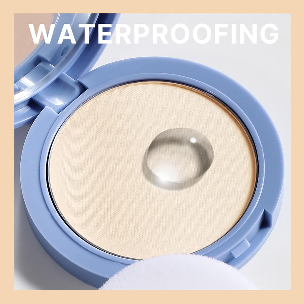 evpct Oil Control Pressed Face Powder Compact for Women, Translucent Setting Powder Makeup Foundation for Women, Waterproof Long Lasting Lightweight, polvo compacto de maquillaje, 14 Nude Translucent