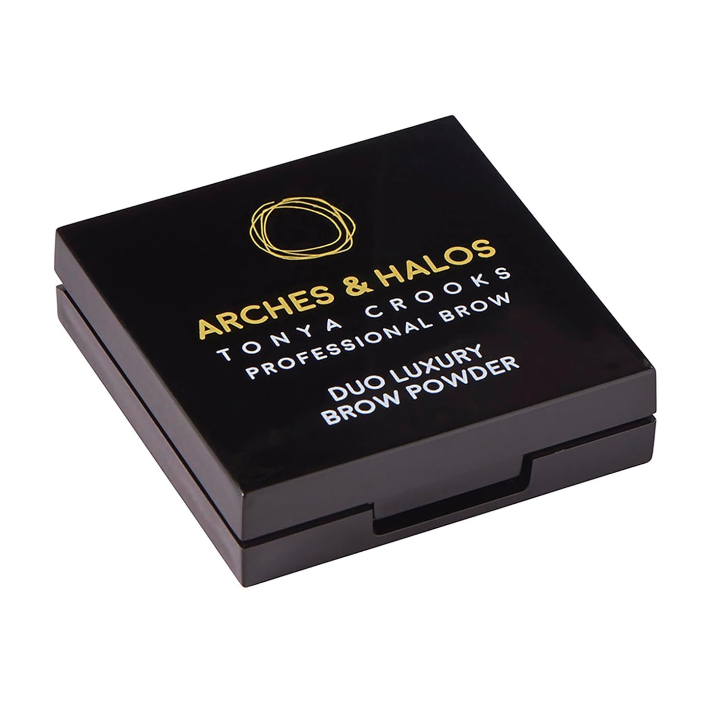 Arches and Halos Duo Luxury Brow Powder - Eyebrow Shaper and Color - Powder Compact with 2 Neutral Shades - Vegan - Charcoal - 0.1 oz