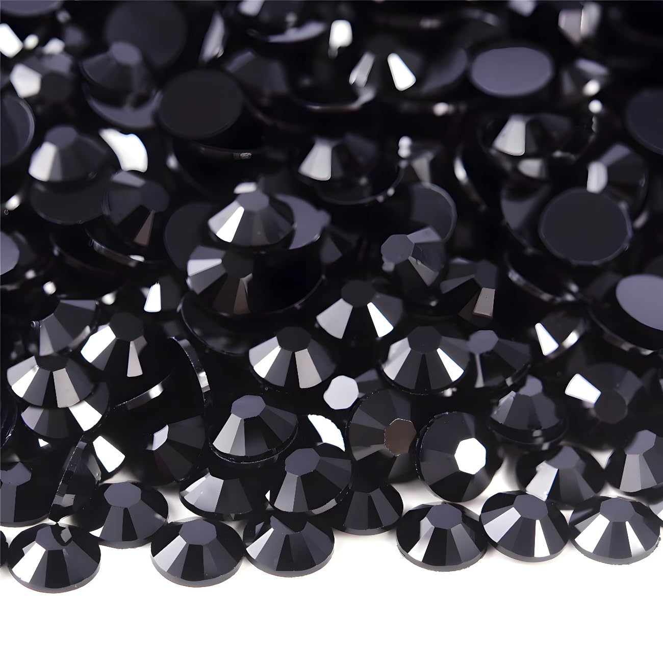 Flatback Rhinestones Round Gems for Nails Art and Crafts 4000Pcs SS6 2mm Glitter Crystals Stone DIY Bags Clothes Shoes (Black)