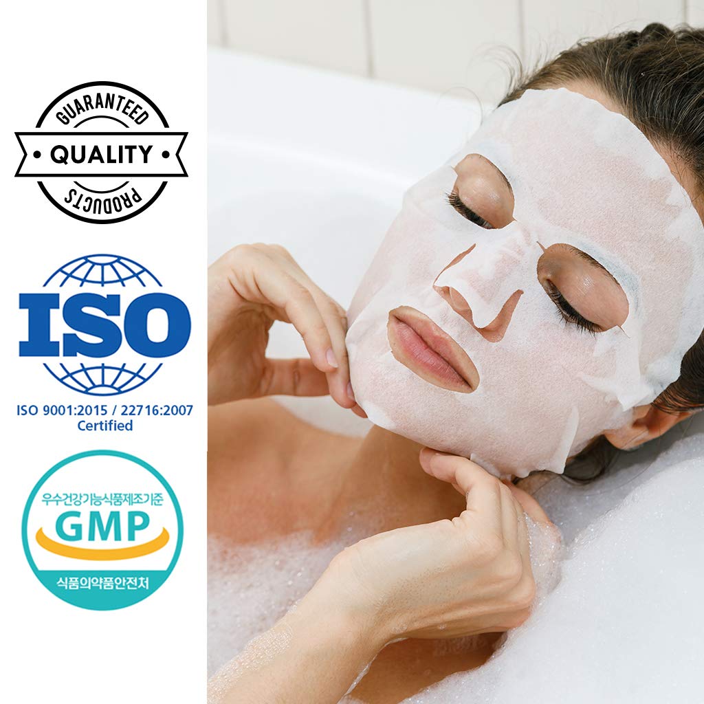 DERMAL Korean Collagen Face Mask – Hydrating & Soothing Sheet Mask with Panthenol – Hypoallergenic Calming Moisture Care for All Skin Types – 16 Combo Pack B