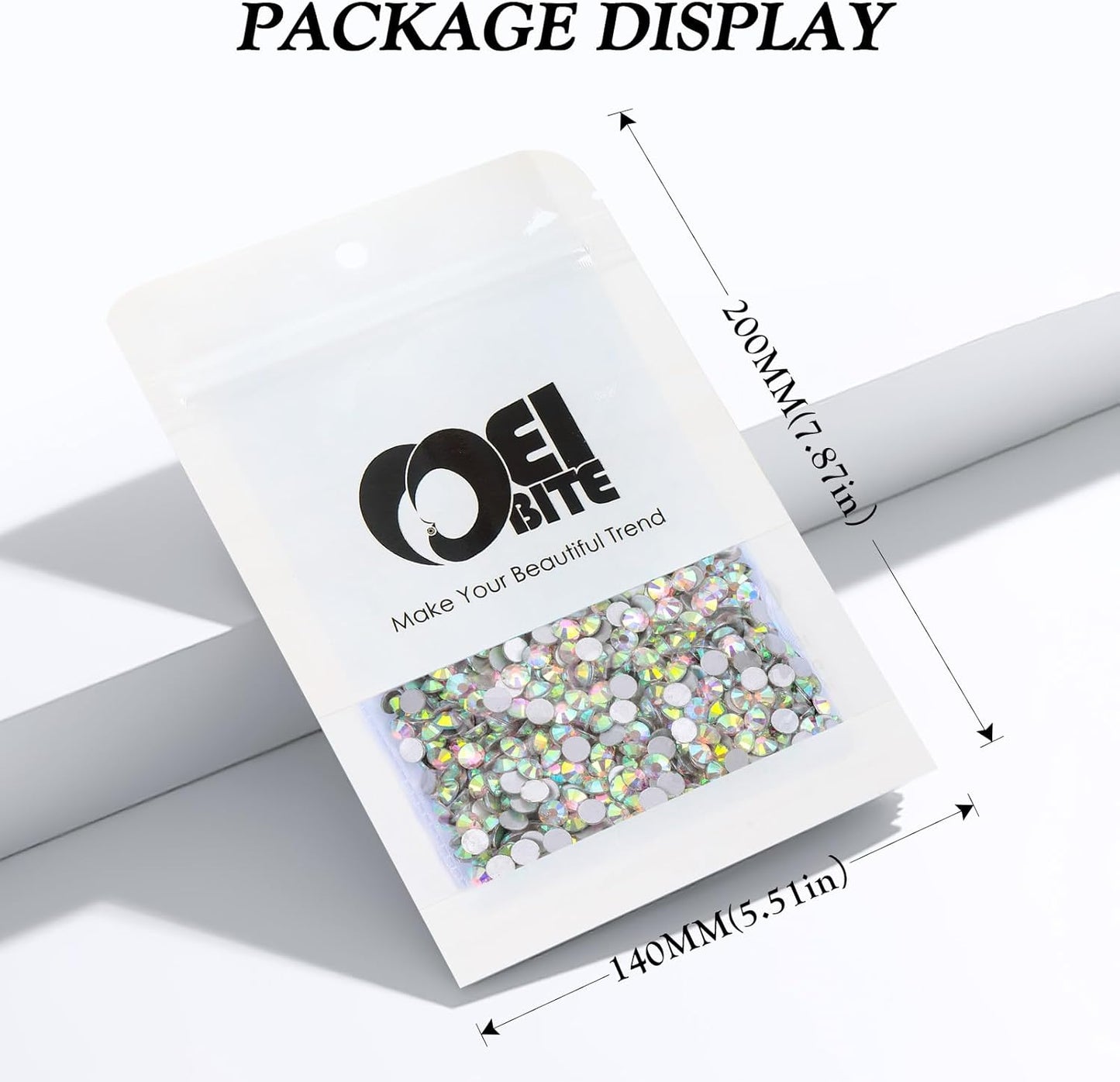 Crystal AB Flatback Rhinestones, Glass Rhinestones for Nail Art and Craft, Glue Fix, Loose Crystal Gemstones(Crystal AB, SS20, 2880pcs, 4.6-4.8mm)